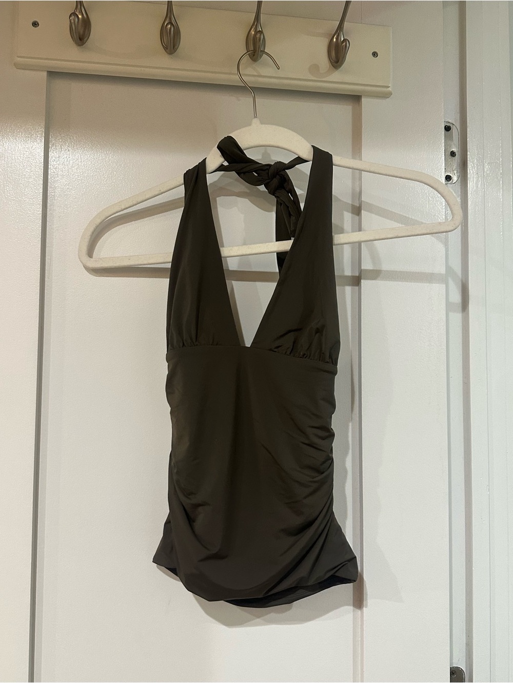 Aritzia Halter Top in olive green size 2XS